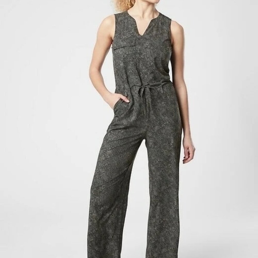 ATHLETA Topanga Printed Jumpsuit 2X, Snakeprint